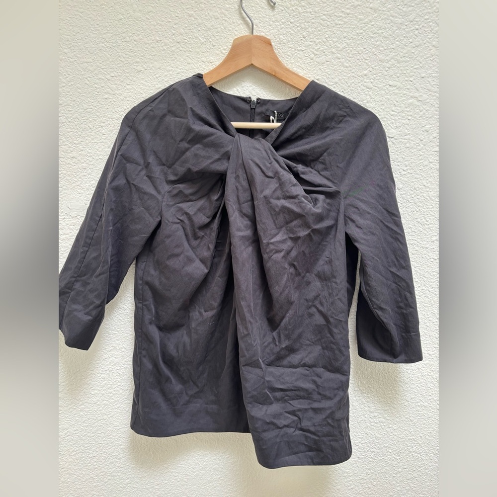 NWT blouse with folding detail. Black. Size 4